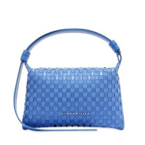 Simon Miller Puffin Woven Vegan Leather Shoulder Bag Blue